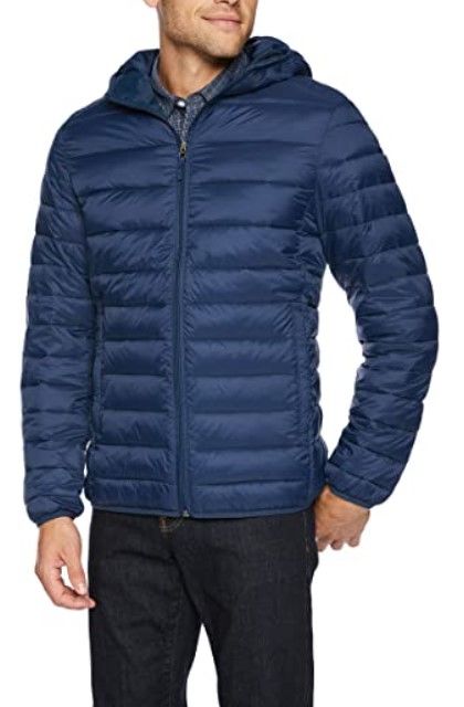 Photo 1 of Amazon Essentials Men's Lightweight Water-Resistant Packable Hooded Puffer Jacket