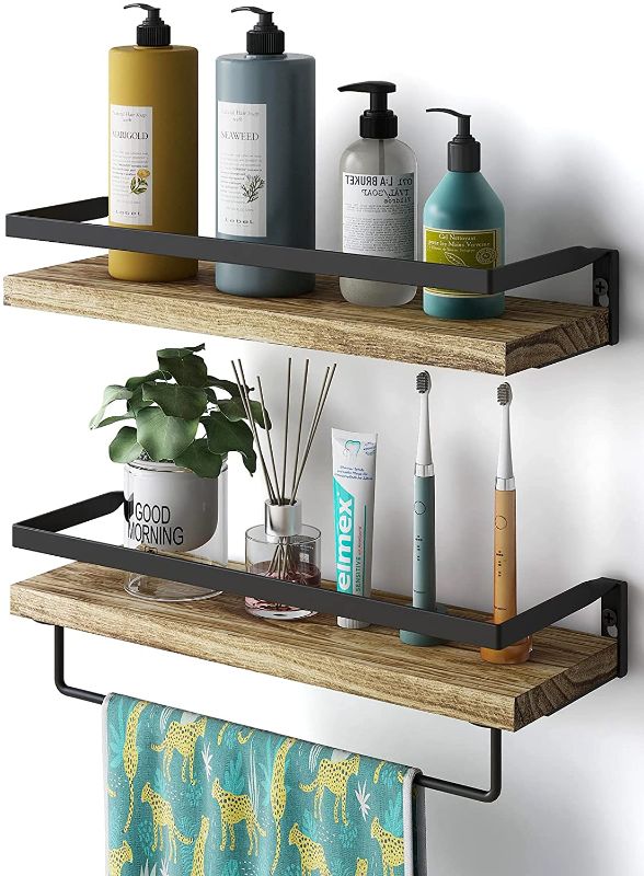 Photo 1 of Amada Floating Shelves Wall Mounted for Bathroom, Kitchen, Bedroom, Storage Shelf with Towel Holder