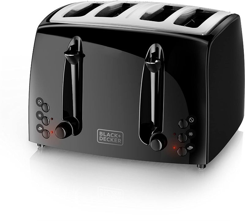 Photo 1 of BLACK+DECKER 4-Slice Toaster, Extra-Wide, Black, TR1410BD