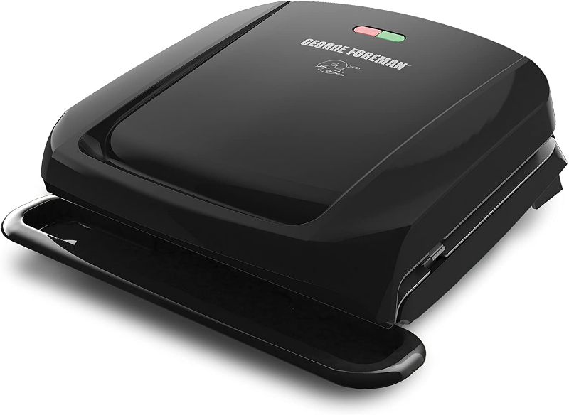 Photo 1 of George Foreman 4-Serving Removable Plate Electric Grill and Panini Press, Black, GRP1060B