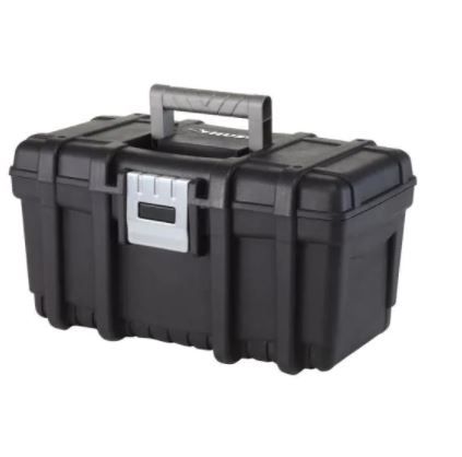 Photo 1 of 16 in. Plastic Portable Tool Box with Metal Latch
