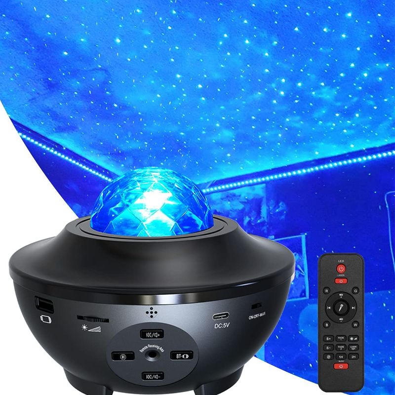 Photo 1 of Star Night Light Projector Bedroom, MJDUO Ocean Wave Projector w/LED Starlight Cloud and Bluetooth Music Speaker As Gifts Decor Birthday Party Wedding Bedroom Living
