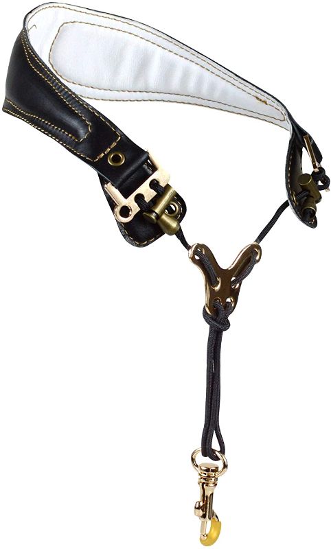 Photo 1 of adorence Premium Saxophone Neck Strap (Handmade with Genuine Leather,Breathable Pad & Metal Hook) - Less Stress Ergonomics Design Sax Strap
