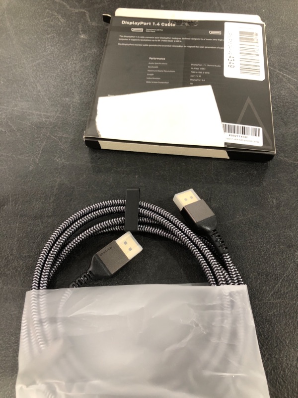 Photo 2 of DisplayPort Cable 1.4, Maxonar 8K 6.6Ft/ 2M Displayport Cable (8K@60Hz 7680x4320, 4K@240Hz, 2K@144Hz) VESA Certified HBR3 High Speed DP to DP Cable Cord for PC, Laptop, TV Gaming Monitor - Grey
