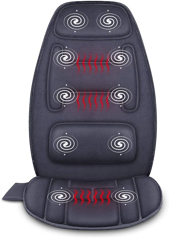 Photo 1 of Snailax Massage Seat Cushion with Heat - Extra Memory Foam Support Pad in Neck and Lumbar ,10 Vibration Massage Motors, 2 Heat Levels, Back Massager Chair Pad for Back
