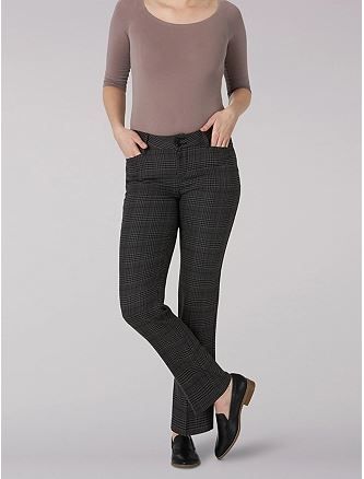 Photo 1 of SECRETLY SHAPES STRAIGHT LEG PANT:BLACK/GREY PLAID, SIZE 14 MEDIUM