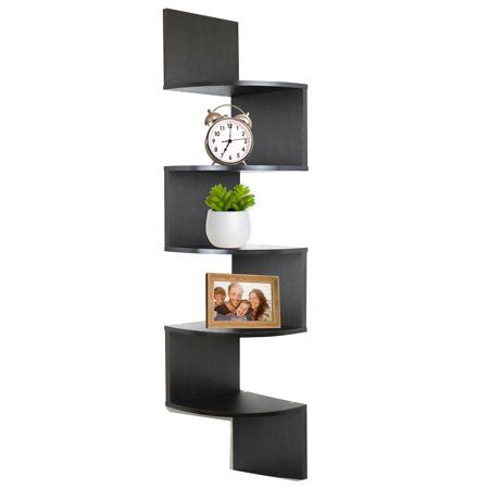 Photo 1 of Greenco 5 Tier Wall Mount Corner Shelves Espresso Finish