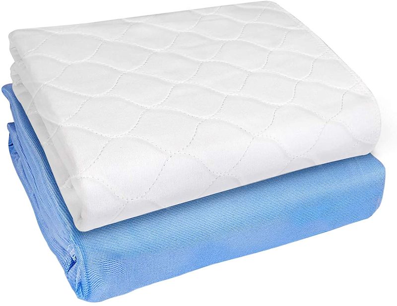 Photo 1 of Heavy Absorbency Bed Pads, Washable and Reusable Incontinence Underpads, 34"X36" (2 Pack), Waterproof Sheet and Mattress Protectors
