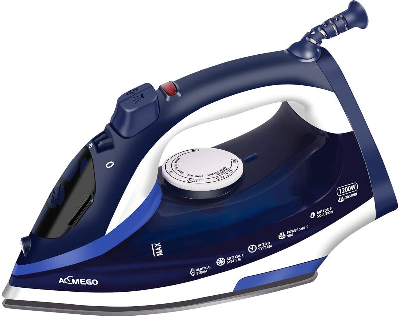 Photo 1 of AEMEGO Steam Iron for Clothes Lightweight Portable Iron with Non Stick Ceramic Soleplate Anti Drip Vertical Irons for Ironing Clothes Self-Clean Auto-Off Function Small Size for Home Travel…
