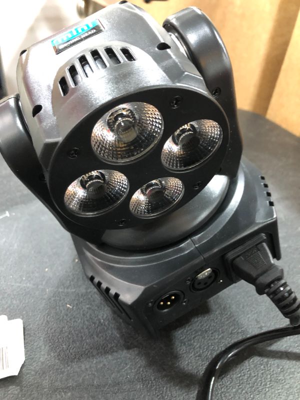 Photo 2 of Tomshine 60W 4 LED RGBW+Amber+UV 6-IN-1 Washing Effect Moving Head Stage Light AC90-240V 16/18 Channels Support Sound Activation Auto DMX512 Master-Slave Mode for Party KTV Pub Bar School Show Wedding Ceremony