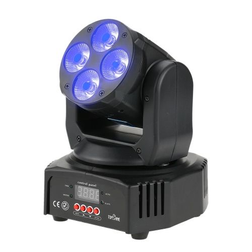 Photo 1 of Tomshine 60W 4 LED RGBW+Amber+UV 6-IN-1 Washing Effect Moving Head Stage Light AC90-240V 16/18 Channels Support Sound Activation Auto DMX512 Master-Slave Mode for Party KTV Pub Bar School Show Wedding Ceremony