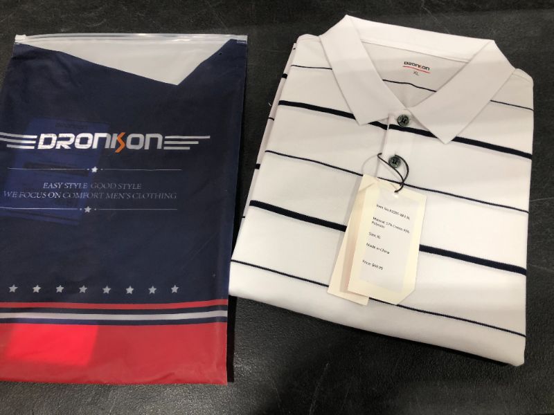 Photo 1 of DRONKON WHITE POLO SHIRT, SIZE XL