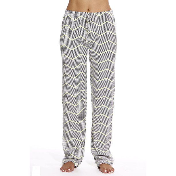 Photo 1 of Just Love Women Plaid Pajama Pants Sleepwear (Medium, Black / Citron Chevron), SIZE XL
