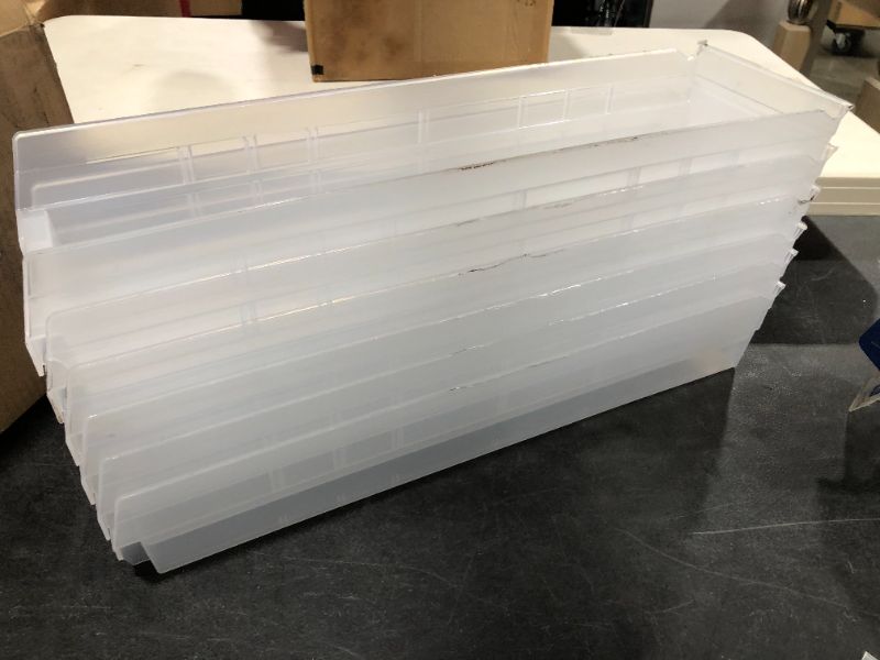 Photo 1 of 7 X 24 INCHES CLEAR BIN DRAWERS, 6 COUNT