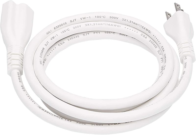 Photo 1 of 6-Foot Extension Cord - 13 Amps, 125V - White