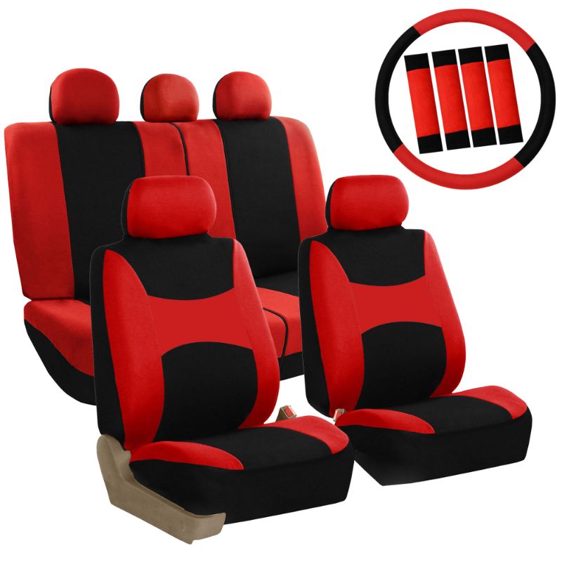 Photo 1 of FH Group Light & Breezy Seat Cover Combo Set: Red
