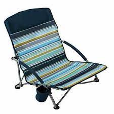 Photo 1 of Beach Chair Folding Lightweight Camping Chair Low Profile Camp Chair Navy&Stripe