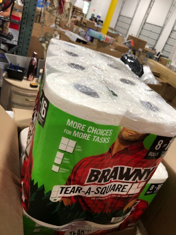 Photo 2 of Brawny Paper Towels, Tear-A-Square, 2-Ply - 8 rolls