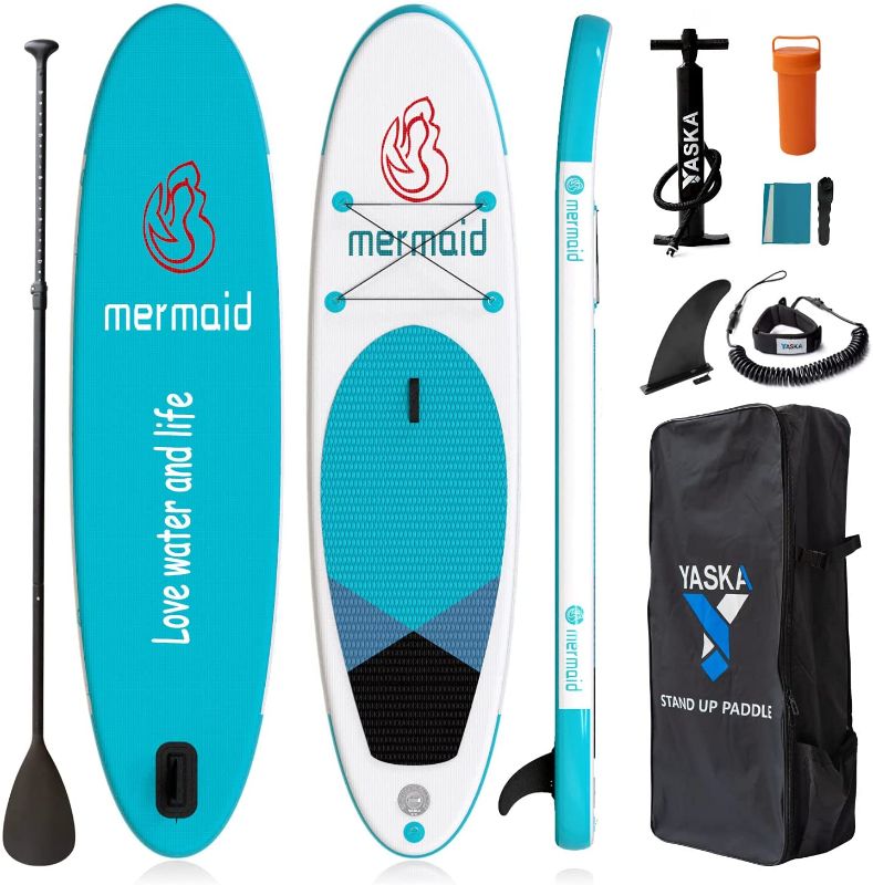 Photo 1 of 10'6'' Inflatable Stand Up Paddle Board,Sup Paddle Board with All Premium SUP Accessories & Adjustable Paddle,Fin, Leash, Hand Pump, Backpack
