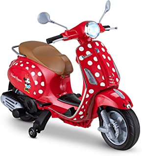 Photo 1 of Kid Trax Toddler Minnie Mouse Vespa Scooter Electric Ride On Toy, 3-5 Years Old, 6 Volt, Max Weight 60 lbs, Red (KT1583AZ)