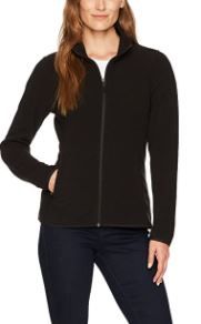 Photo 2 of Essentials Womens Full-Zip Polar Fleece Jacket,, Black, Size XX-Large