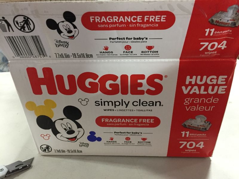 Photo 1 of Huggies Simply Clean Unscented Baby Wipes 11 Flip-Top Packs 