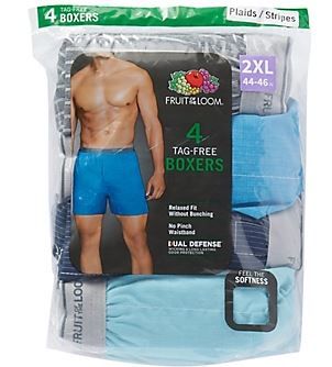 Photo 1 of Fruit of The Loom Men's 4 Pack Extended Size Boxers---xxl