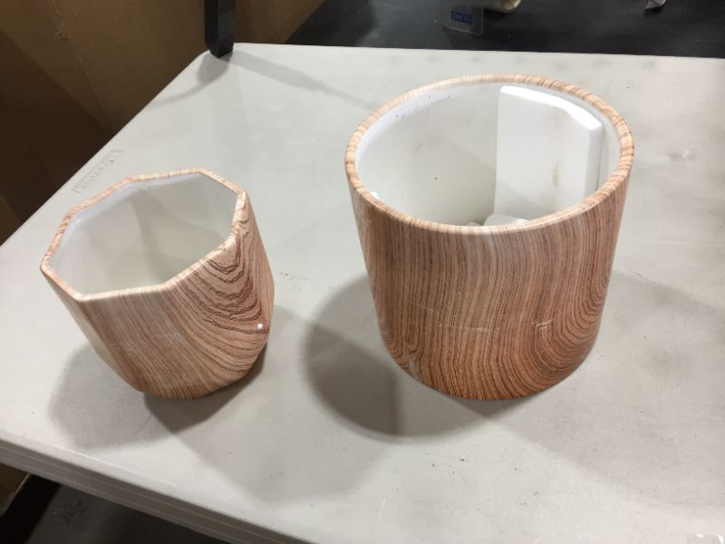 Photo 1 of 5-Inch and 6-Inch Ceramic Planter Pots, 2 Piece Set