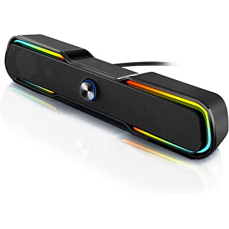 Photo 1 of Computer Speakers, ARCHEER RGB Gaming PC Speakers, Wired USB Sound Bar with Enhanced Stereo Bass, Dual-Channel Desktop Speakers for TV PS4 Laptop Tablet Smartphones USB Powered
