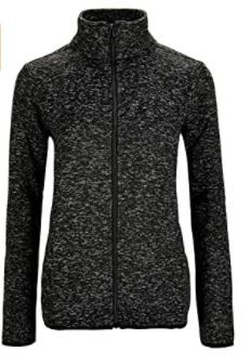 Photo 2 of Dolcevida Women's Long Sleeve Sweater Fleece Zip Up Speckled Jacket with Pockets--SMALL
