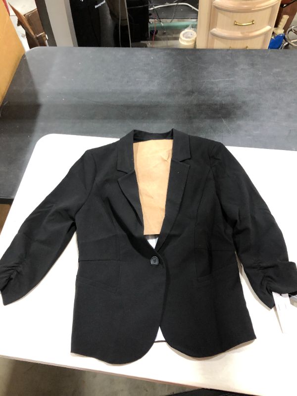 Photo 2 of BCX Juniors' Ruched 3/4-Sleeve Blazer