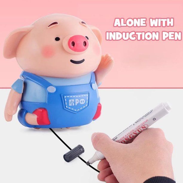 Photo 1 of Educational Pen Inductive Toy Pig Christmas Toy Follow Any Drawn Line Pen Inductive Cute Pig