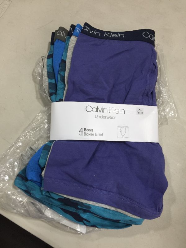 Photo 2 of Calvin Klein Boys Underwear 4 Pack Boxer Briefs Value Pack xl