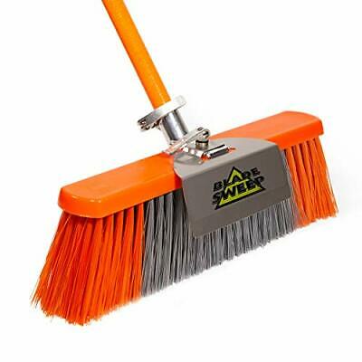 Photo 1 of BLADE SWEEP - Outdoor Push Broom - Street Broom - 18 inch Heavy Duty Broom - Industrial Broom - Heavy-Duty Push Broom - Fiberglass Broom with Stainless-Steel Scraper -- missing attachment bracket and hardware  