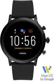 Photo 1 of Fossil Gen 5 Carlyle HR Black Silicone Band Smart Watch - FTW4025