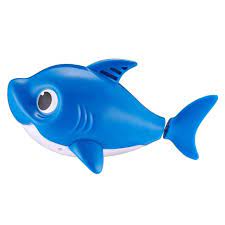 Photo 1 of Robo Alive Junior Baby Shark Battery-Powered Sing and Swim Bath Toy by Zuru - Daddy Shark (Blue)