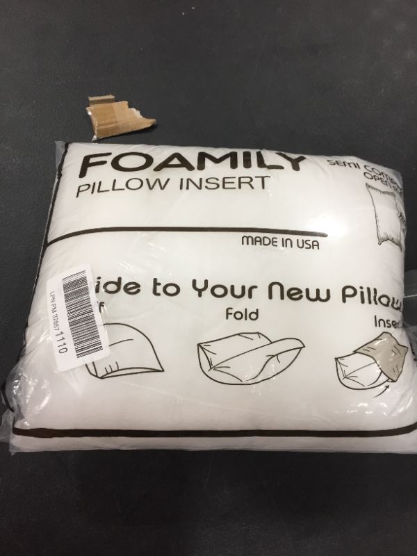Photo 1 of Foamily Premium Hypoallergenic Throw Pillow for Couch or Bed Decorative Insert Square, 18 x 18 - Made in USA
