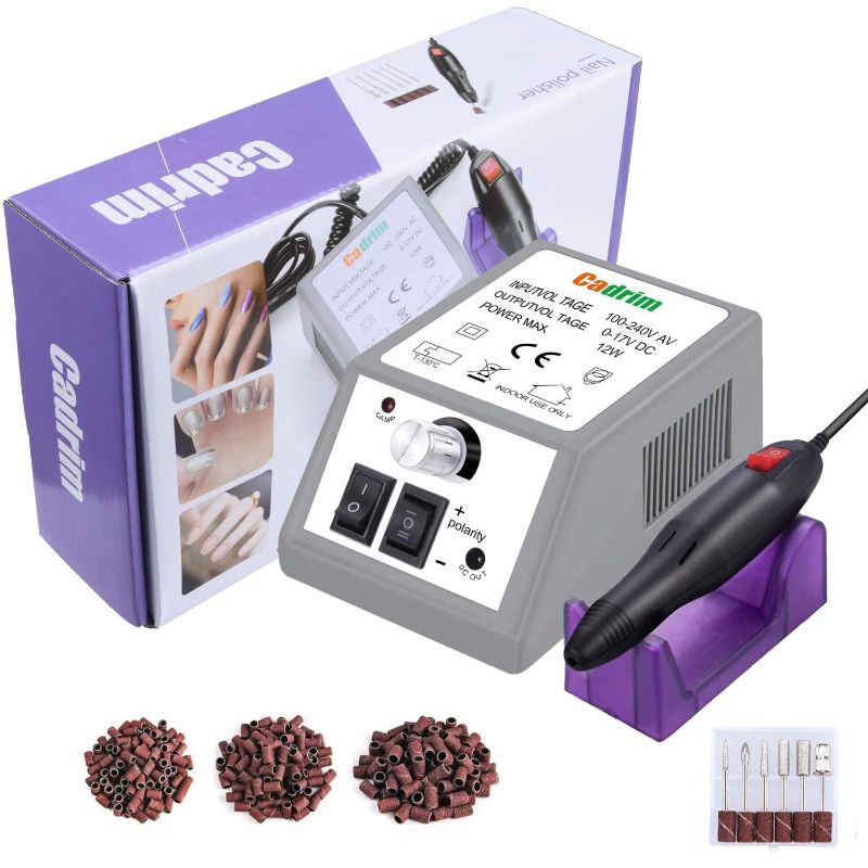 Photo 1 of Electric Nail Drill Cadrim Nail Drill Machine Nail File Drill Set Kit for Acrylic Nails Gel Nail Glazing Nail Drill Nail Art Polisher Sets Glazing Nail Drill Fast Manicure Pedicure
