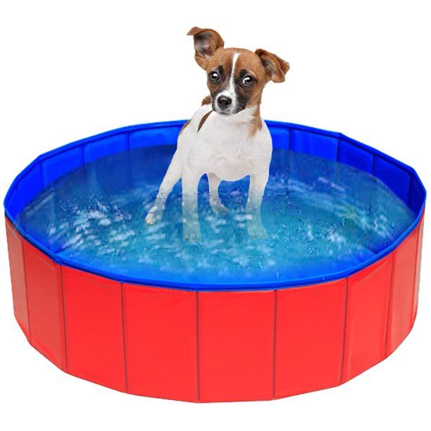 Photo 1 of Dog Pool,Foldable Dog Pet Bath Pool Collapsible Dog Pet Pool Bathing Tub Kiddie Pool for Large Small Dogs,Cats and Kids,Red Blue
