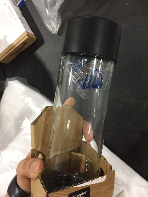 Photo 2 of BlenderBottle Mantra Glass Shaker Bottle for Protein Mixes, 20-Ounce, Black
