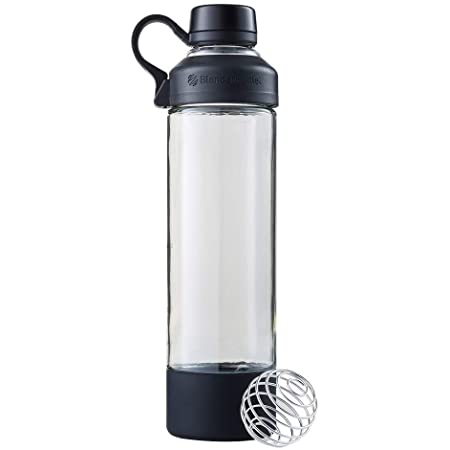 Photo 1 of BlenderBottle Mantra Glass Shaker Bottle for Protein Mixes, 20-Ounce, Black
