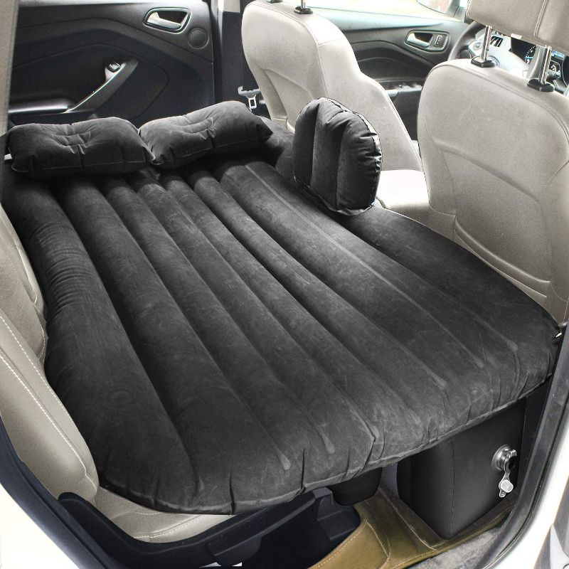 Photo 1 of Bed Car Mattress Camping Mattress for Car Sleeping Bed Travel Inflatable Mattress Air Bed for Car Universal SUV Extended Air Couch with Two Air Pillows