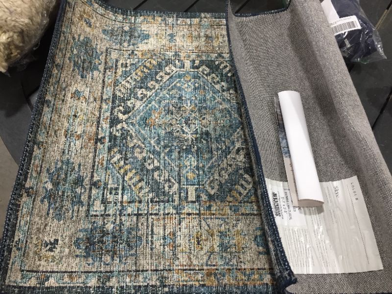 Photo 2 of Loloi II Skye Oriental Denim / Natural Area Rug 2-3" X 3-9"