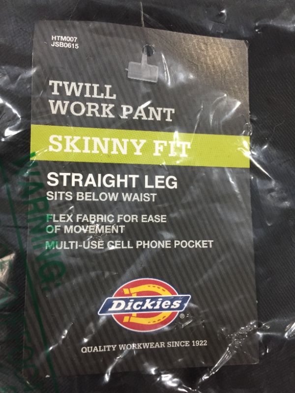Photo 3 of Dickies Men's Skinny Straight-Fit Work Pant 30x30 