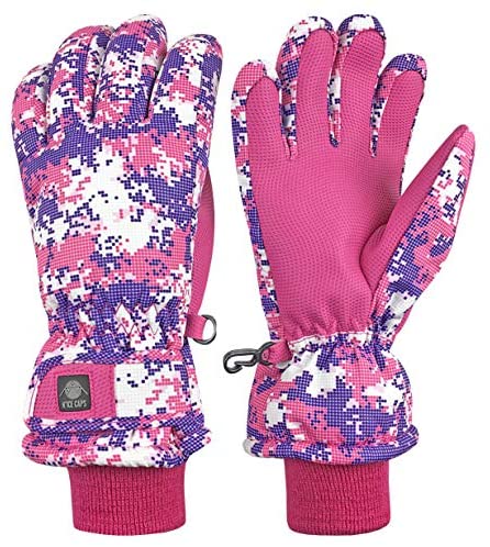 Photo 1 of N'Ice Caps Kids Cold Weather Waterproof Thinsulate Camo Print Winter Gloves