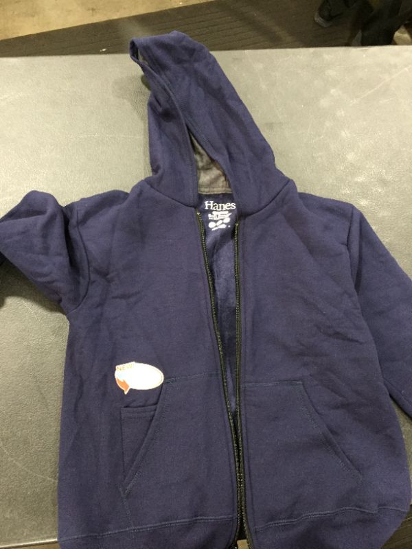 Photo 1 of hanes soft sweats with ecosmart yarn kids (L) navy blue zip up 