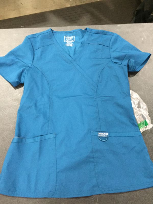 Photo 2 of Cherokee Workwear Revolution Women's 2-Pocket Mock Wrap Scrub Top