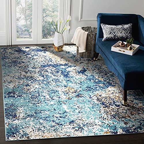 Photo 1 of Luxe Weavers Rug – Persian Rugs 6490 Abstract Area Rug – Modern Design, Medium Pile, Blue / Size 6 x 9