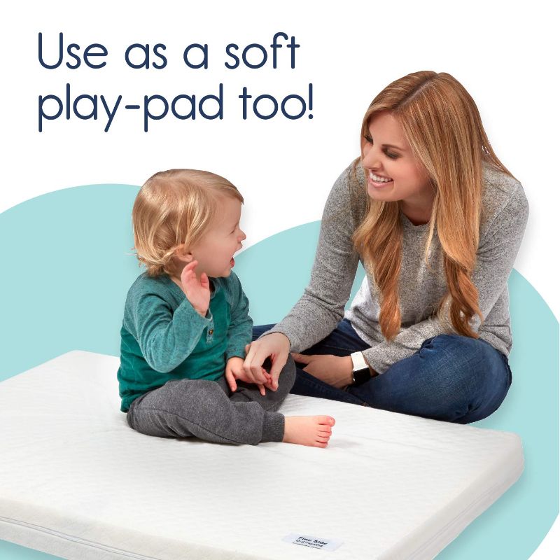 Photo 1 of hiccapop Pack and Play Mattress Pad [Dual Sided] w/Firm Side (for Babies) & Soft Memory Foam Side (for Toddlers) | Memory Foam Play Yard Mattress Pad | Playard Mattress Fits Most Pack N Play Playpens