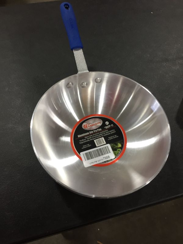 Photo 2 of Winco ASFP-11 11" Aluminum Stir Fry Pan